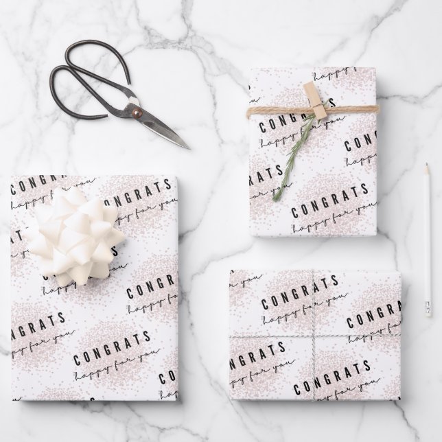 Congrats Happy For You Wrapping Paper Set (Front)