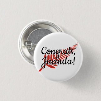 Congrats, Jacinda! Custom Text and Colors Fern 3 Cm Round Badge