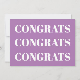 Congrats lavender white minimalist modern card