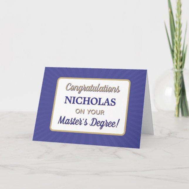 Congrats! Master's Degree Graduation card (Front)