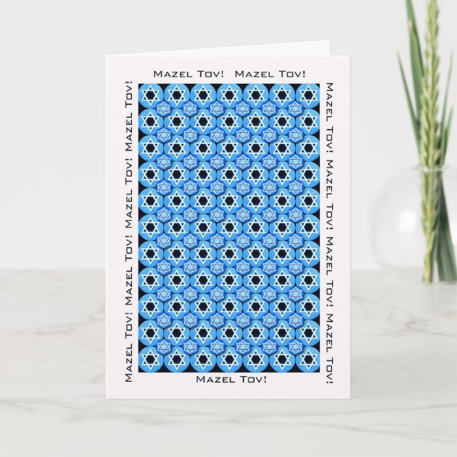 Congrats Mazel Tov Star of David Design in Blue Card (Front)