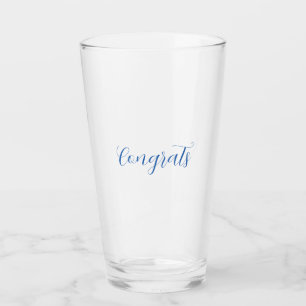 congrats name blue stylish graduation date year glass