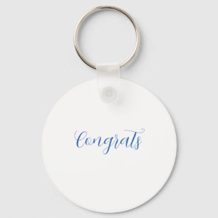 congrats name blue stylish graduation date year key ring