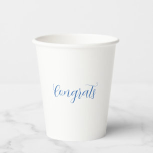 congrats name blue stylish graduation date year paper cups