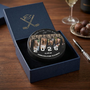 Congrats Name Party Graduation Class Off.. Favor  Hockey Puck