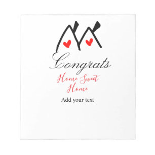 Congrats new home owner real estate inauguration t notepad