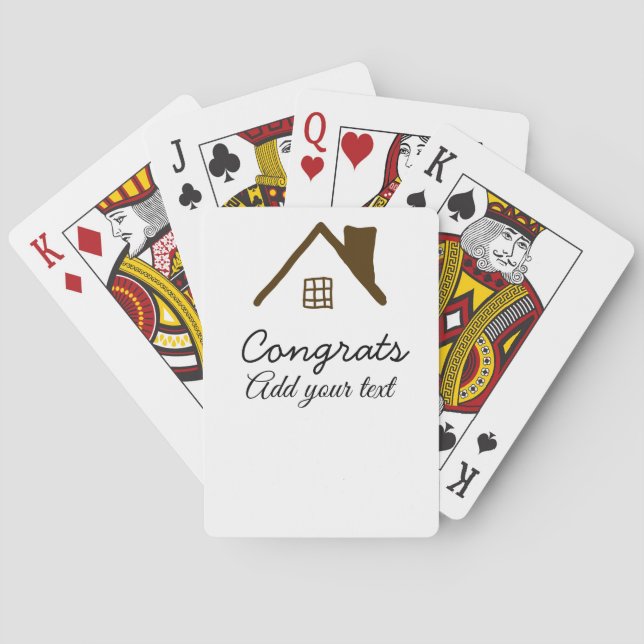 Congrats new home owner real estate inauguration t playing cards (Back)