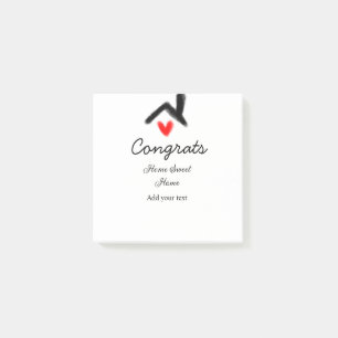 Congrats new home owner real estate inauguration t post-it notes
