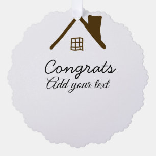 Congrats new home owner real estate inauguration t tree decoration card