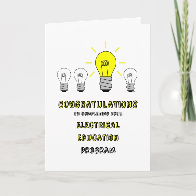 Congrats on Electrical Education Completion Card (Front)