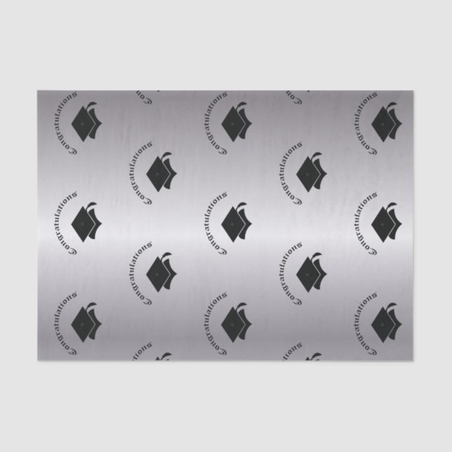 Congrats on Graduation Silver Tissue Paper (Front)