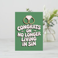 Congrats On No Longer Living In Sin Funny Wedding