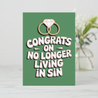 Congrats On No Longer Living In Sin Funny Wedding 