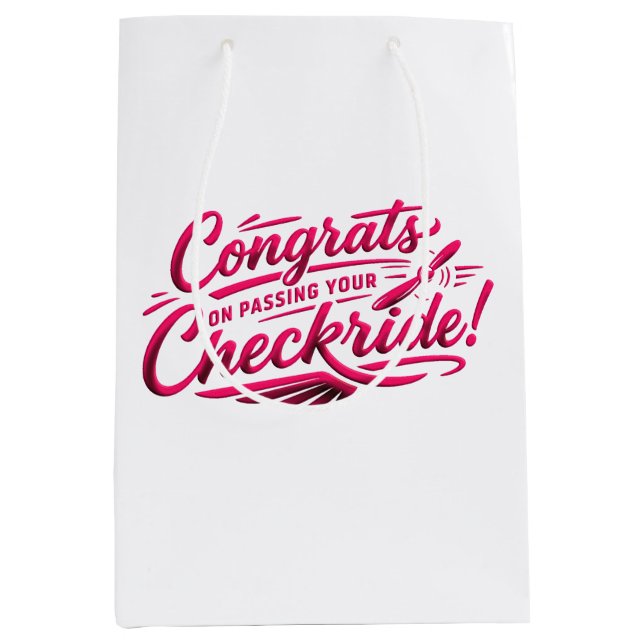 Congrats on passing your checkride! medium gift bag (Front)