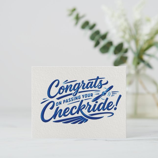 Congrats on passing your checkride!  postcard (Standing Front)