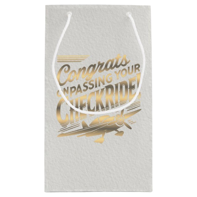 Congrats on passing your checkride! small gift bag (Back)