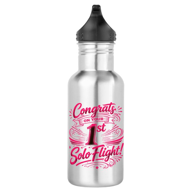 Congrats on your 1st Solo Flight! 532 Ml Water Bottle (Right)