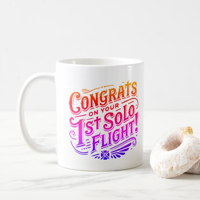 Congrats on your 1st Solo Flight Coffee Mug (With Donut)