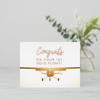 Congrats on your 1st Solo Flight Foil Holiday Postcard