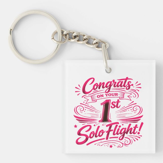 Congrats on your 1st Solo Flight Key Ring (Front)