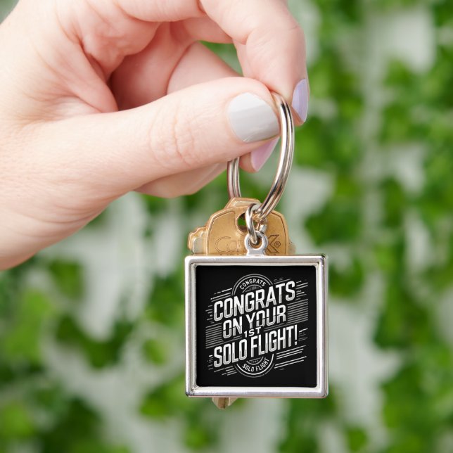 Congrats on your 1st solo flight key ring (Hand)