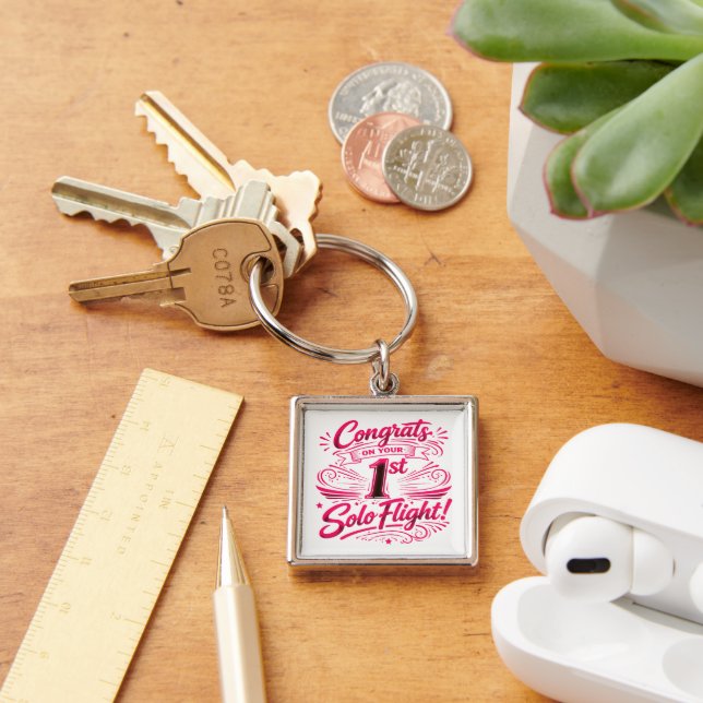 Congrats on your 1st solo flight key ring (Desk)