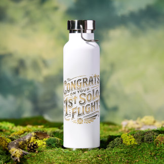 Congrats on your 1st Solo Flight! Water Bottle