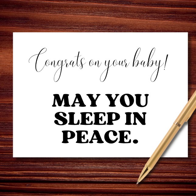 Congrats on Your Baby-Sleep in Peace Minimalist Card (Creator Uploaded)