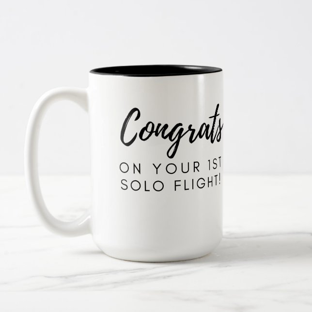 Congrats on your first solo - customisable mug (Left)