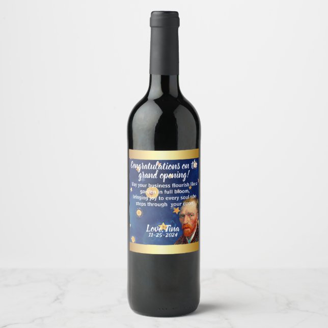 Congrats on Your New Venture: Custom Wine Labels! Wine Label (Front)