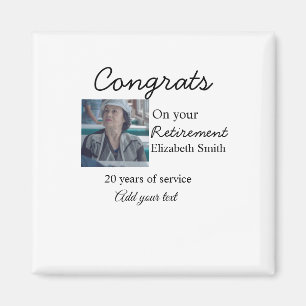 Congrats on your retirement add photo name date mi magnet