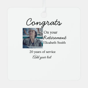 Congrats on your retirement add photo name date mi metal tree decoration