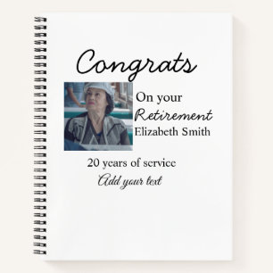 Congrats on your retirement add photo name date mi notebook