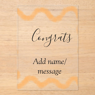 Congrats orange spiral Spanish border boho retro n Acrylic Invitations
