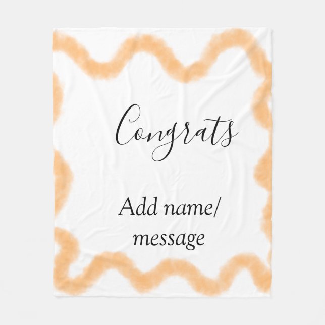 Congrats orange spiral Spanish border boho retro n Fleece Blanket (Front)