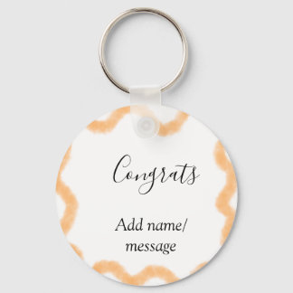 Congrats orange spiral Spanish border boho retro n Key Ring