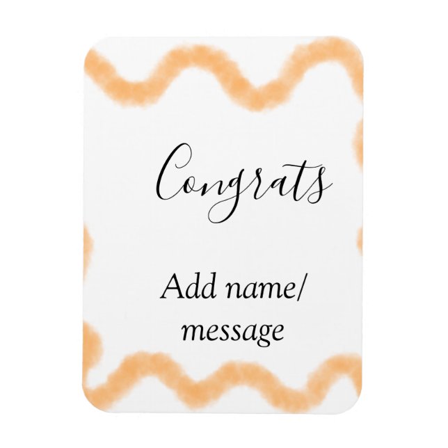 Congrats orange spiral Spanish border boho retro n Magnet (Vertical)