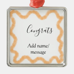 Congrats orange spiral Spanish border boho retro n Metal Tree Decoration