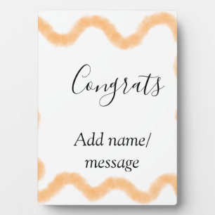 Congrats orange spiral Spanish border boho retro n Plaque