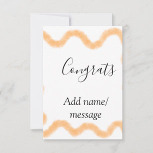 Congrats orange spiral Spanish border boho retro n Thank You Card