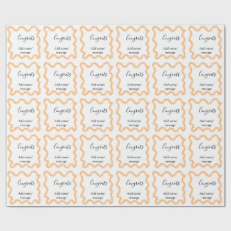 Congrats orange spiral Spanish border boho retro n Wrapping Paper