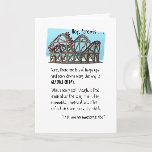 Congrats Parents-Graduation-Roller Coaster Ride Card (Front)