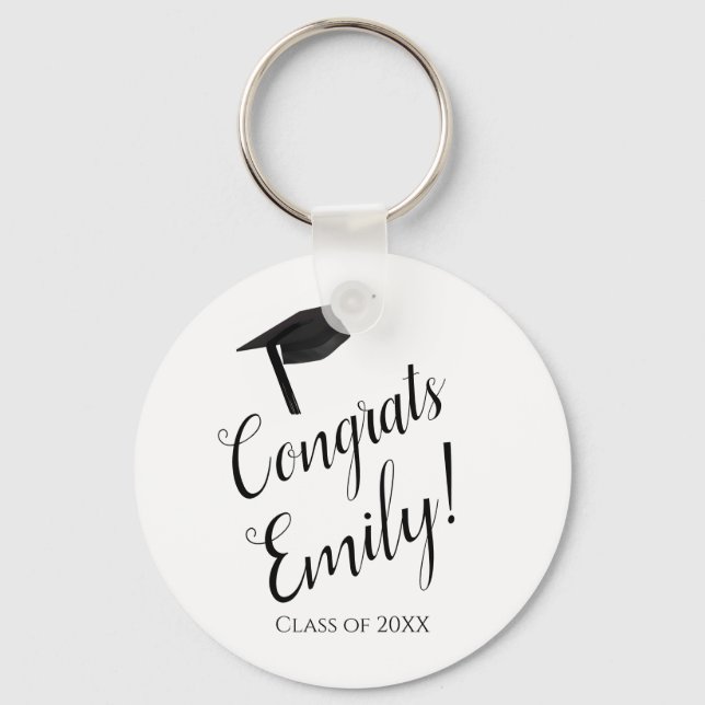 Congrats Personalised Graduation Gift Key Chain (Front)