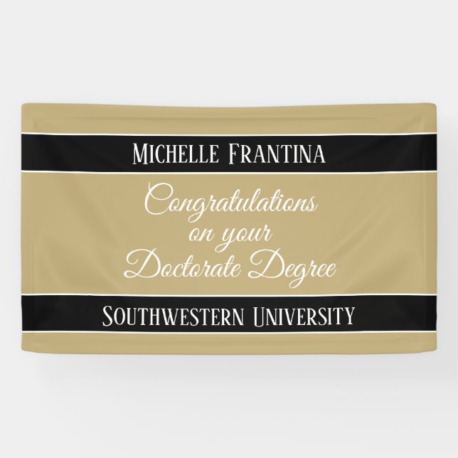 Congrats Ph. D.! Doctorate degree banner (Horizontal)