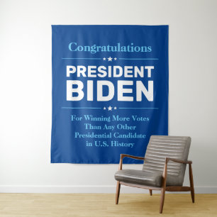 Congrats President Biden Most Voted Candidate Blue Tapestry
