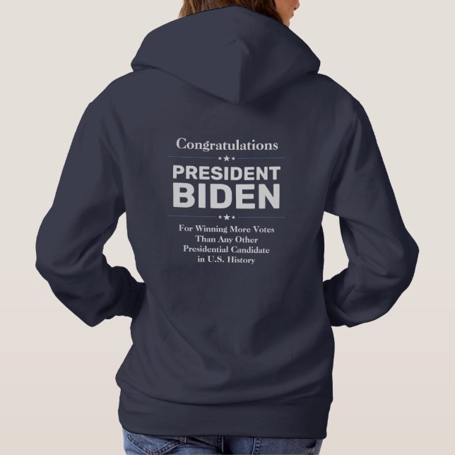 Congrats President Biden Most Voted Candidate Navy Hoodie (Back)