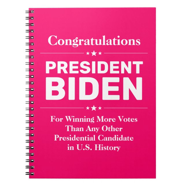 Congrats President Biden Most Voted Candidate Red Notebook (Front)