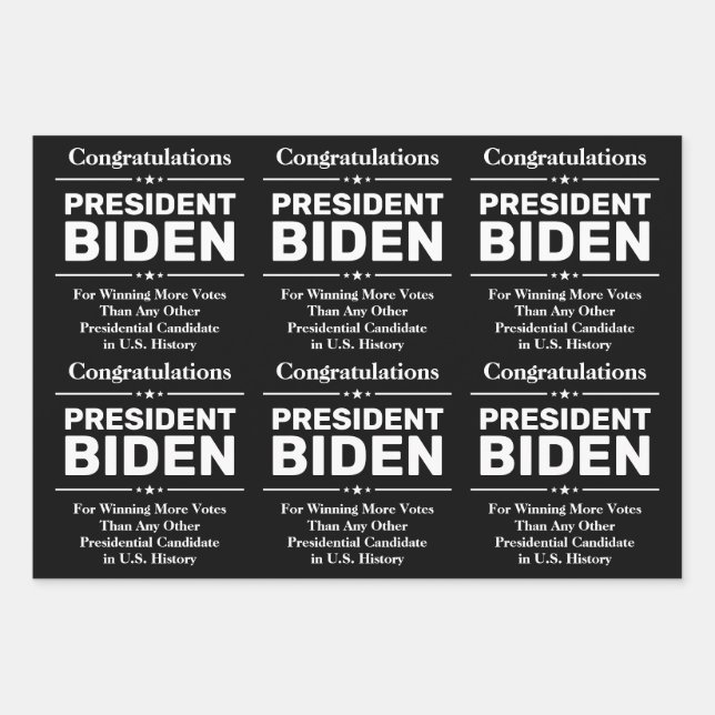 Congrats President Biden Most Voted Candidate Wrapping Paper Sheet (Front)