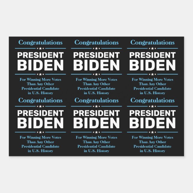 Congrats President Biden Most Voted Candidate Wrapping Paper Sheet (Front)