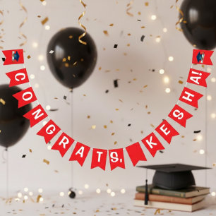 Congrats Red Graduation Bunting Bann